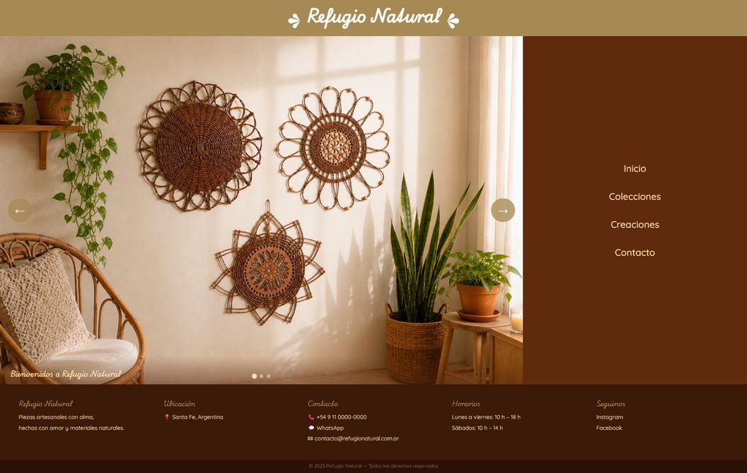 Sitio web Refugio Natural